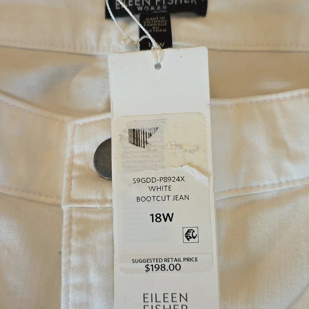 Eileen Fisher Women's White Jeans size 18W - Picture 3 of 6